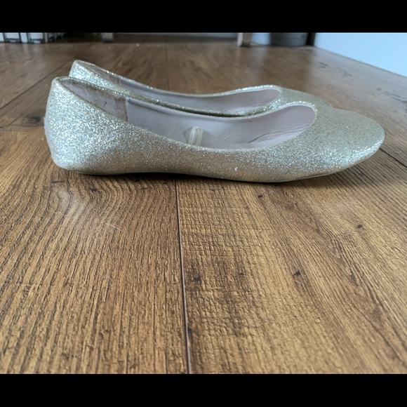 david's bridal gold flats